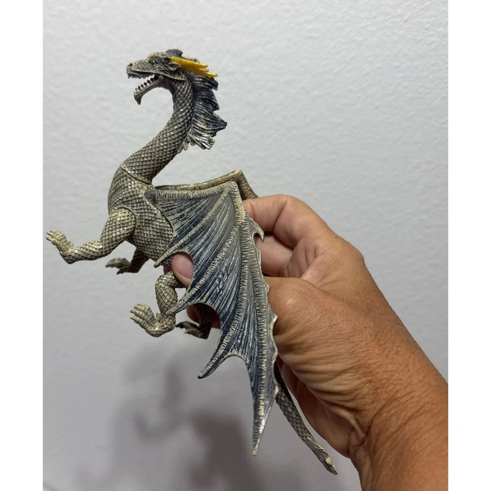 2 Battleing‎ Dragon Figures Medieval Fantasy Toys Posable Moveing Head Legs D&D
